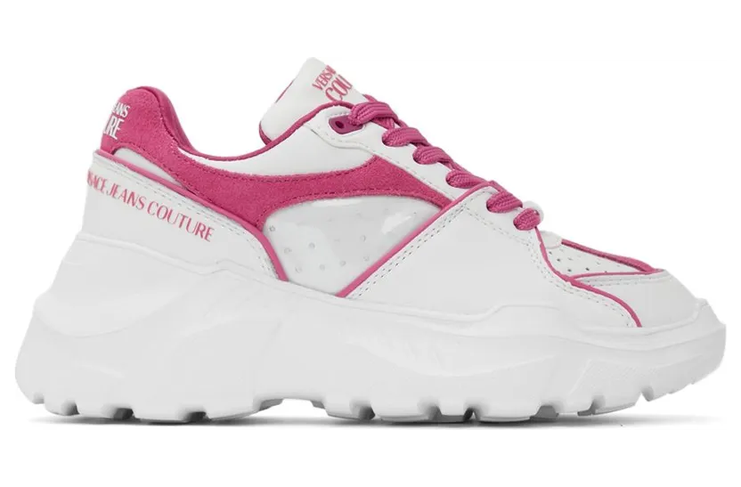 Versace Jeans Couture Off-White & Pink Speedtrack Low Sneakers (E71VA3SC4EZP064)