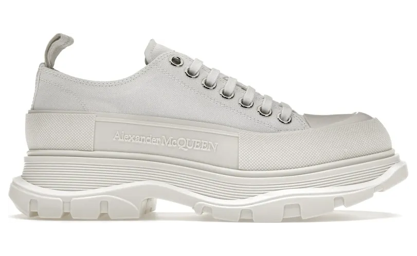Alexander McQueen Tread Slick Low Lace Up White White (627225WHZ629071)