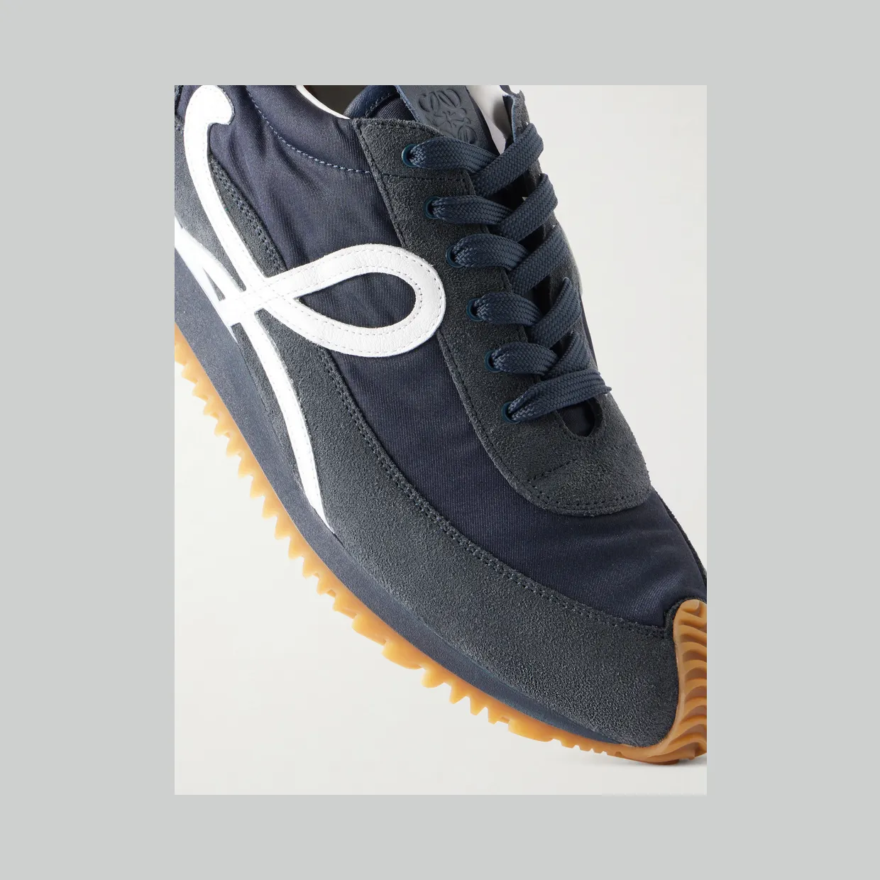 Loewe Flow Runner 2.0 Suede-Trimmed Shell Sneakers Navy (MLSR282X03) (5)