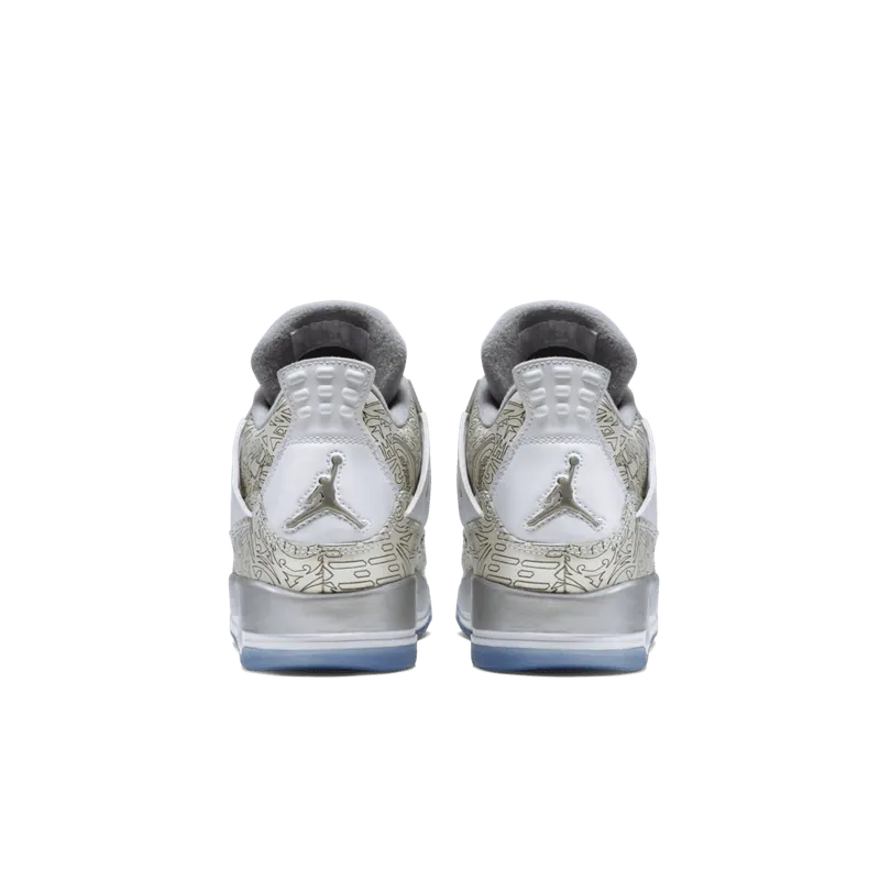 Jordan 4 Retro Laser (GS) White/Chrome-Metallic Silver (705334-105)