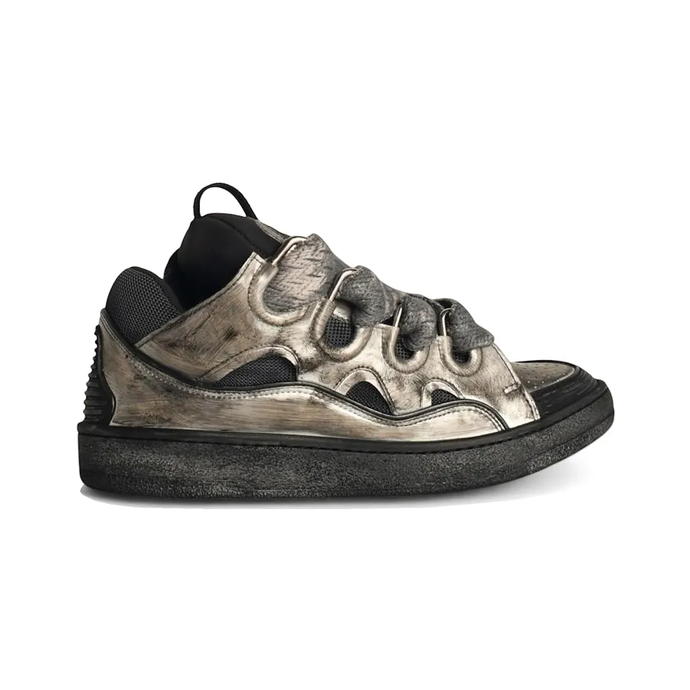 Lanvin Curb Sneaker Vintage Silver Black (FM-SKRK11-USED-H23M210)