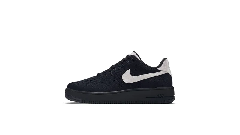 Nike Air Force 1 Flyknit Low Black Metallic Silver Black/Metallic Silver-Black (908670-001)