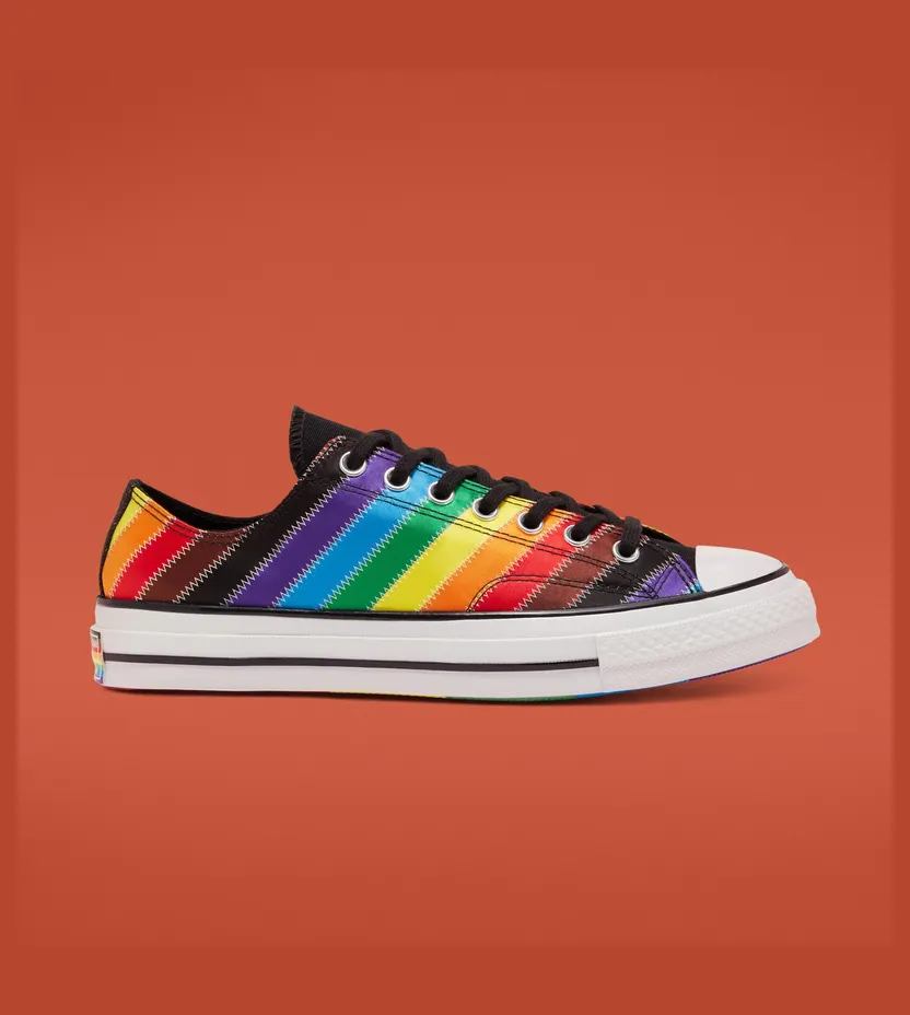 Converse Chuck 70 Low ‘Pride – Rainbow’ White/Black/Dark Roast (167756C)