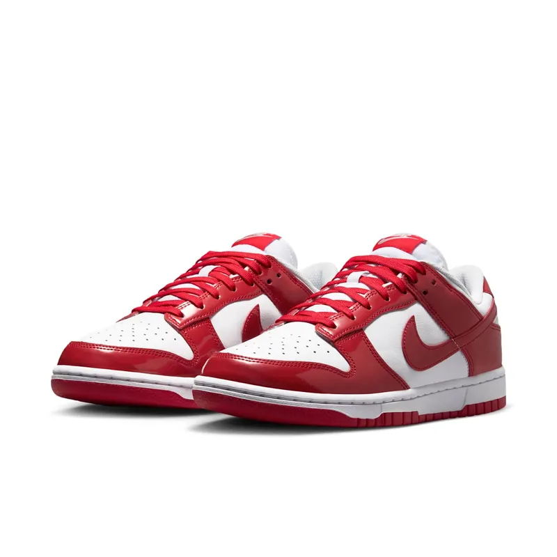 Nike Dunk Low SE Womens “Patent White University Red” (IV5104-101)