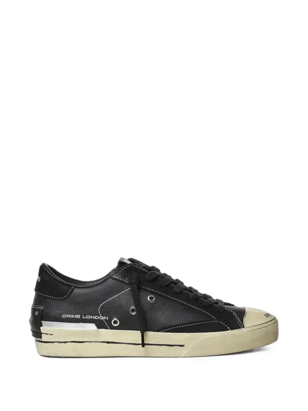 Crime London Midnight distressed-effect leather – Black (10152AA9)