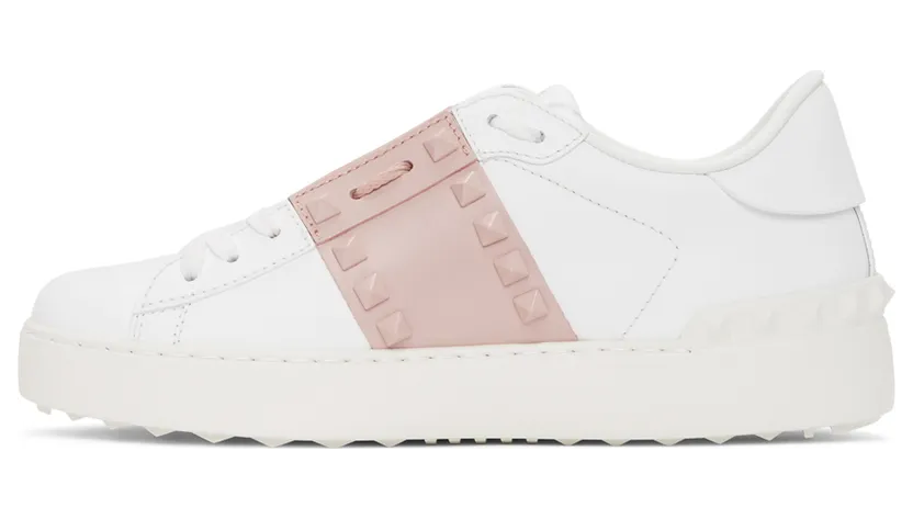 Valentino Garavani White & Pink Valentino Garavani Rockstud Open Sneakers (VW2S0A01LTU) (3)