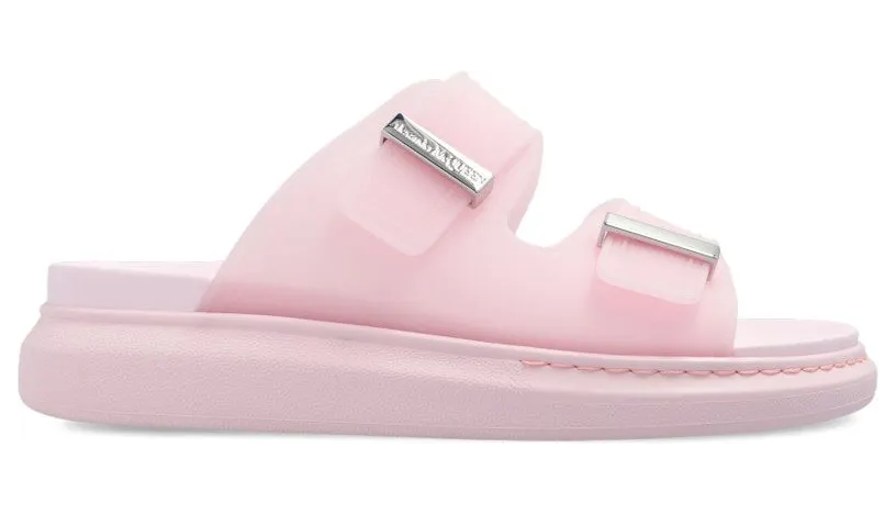 Alexander McQueen Hybrid Buckled Rubber Sandals Pink (658063W4TM15820)