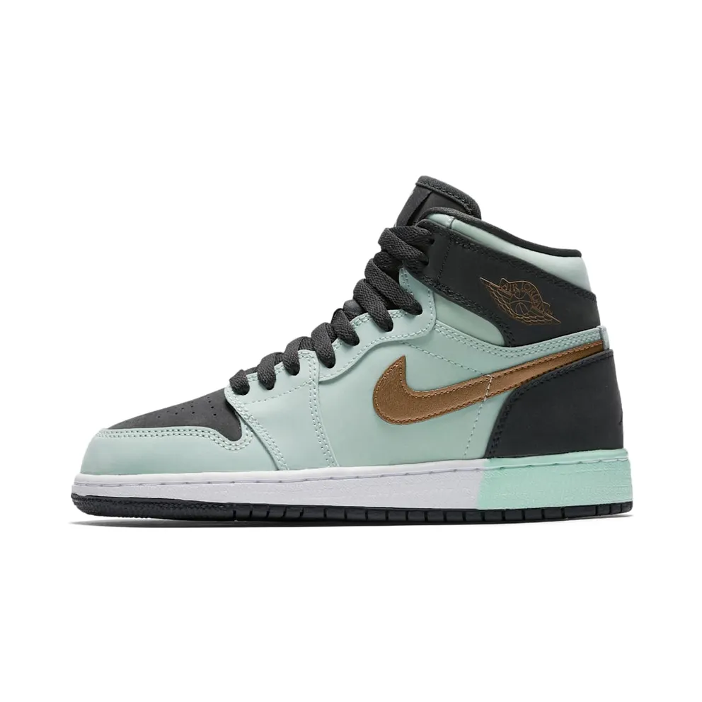 Jordan 1 Retro High Mint Foam Anthracite Metallic Gold (GS)