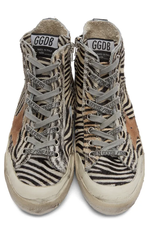 Golden Goose Black & Off-White Francy Zebra Sneakers (GWF00114.F002628.81554) (5)