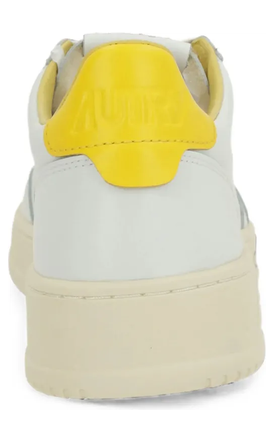 Autry Medalist Perforated Leather “White/Yellow” (AULM ML07) (2)