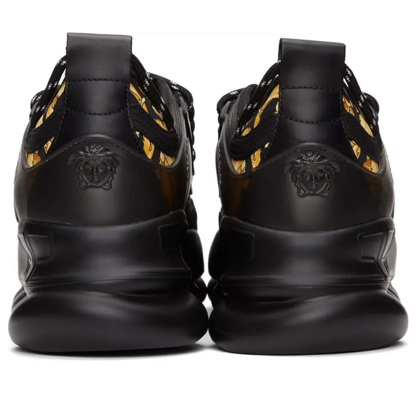 Versace Black & Gold Chain Reaction Sneakers (*DSU7071E 1A02711) (4)