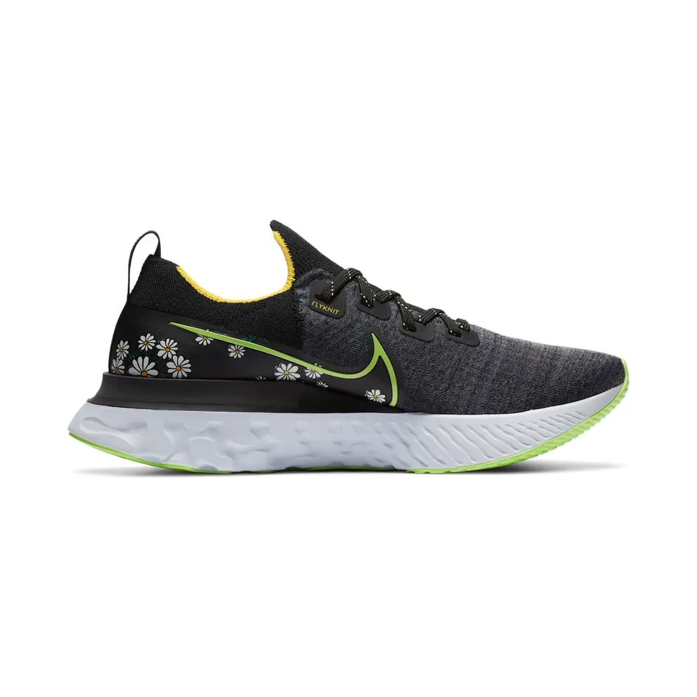 Nike React Infinity Run Flyknit Daisy Black/Speed Yellow-White-Ghost Green (CW5573-001)