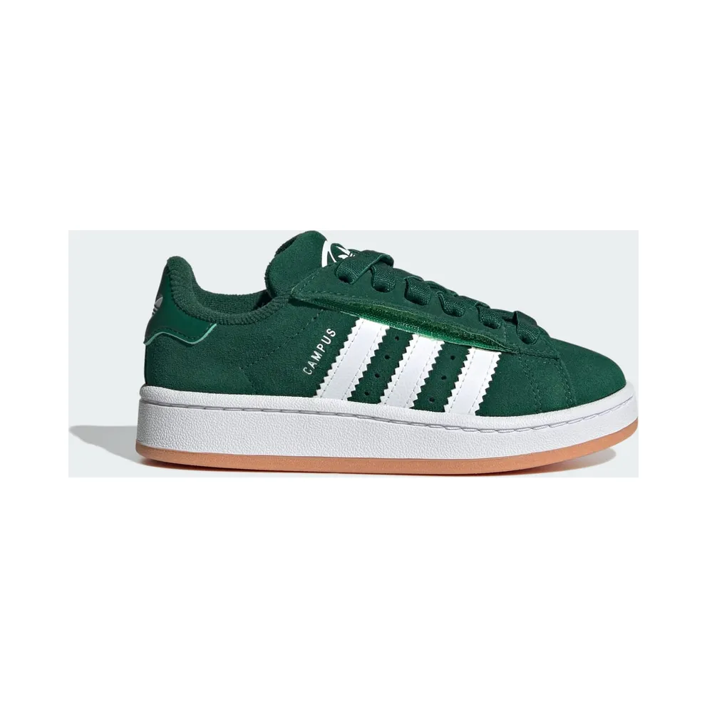 Adidas Campus 00s Comfort Closure met Elastische Veters Kids Dark Green / Cloud White / Gum (JQ6385)