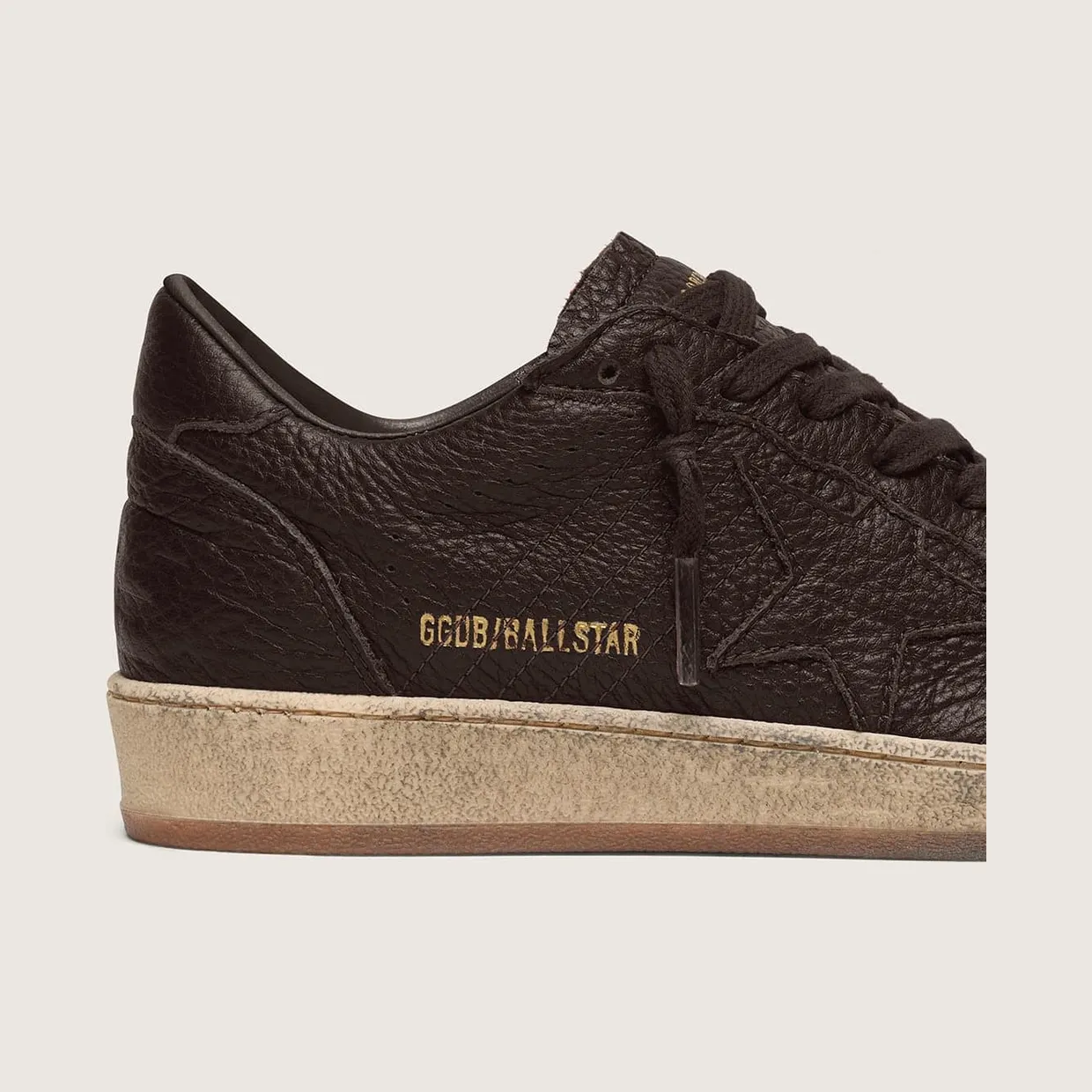 Golden Goose Ball Star In Dark Brown Leather With Tone-On-Tone Leather Star (GMF00117.F008888.55381) (5)