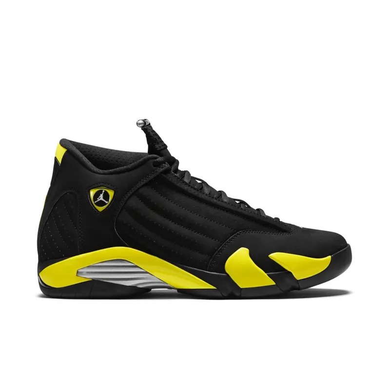Jordan 14 Retro Thunder Black/Vibrant Yellow-White (487471-070)