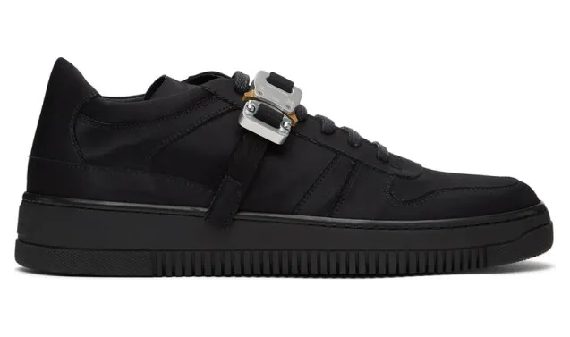 1017 ALYX 9SM Black Satin Buckle Sneakers (AAUSN0023FA01.S21)