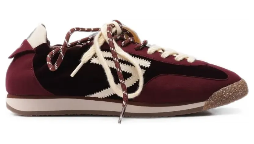 Puraai Panther fluwelen sneakers met vlakken – Rood (PU602PVELVET)