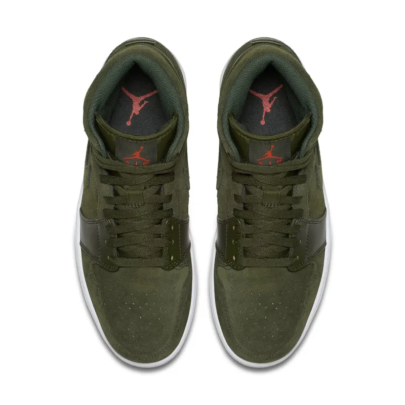Jordan 1 Retro Mid Sequoia Sequoia/Max Orange-White (554724-302)
