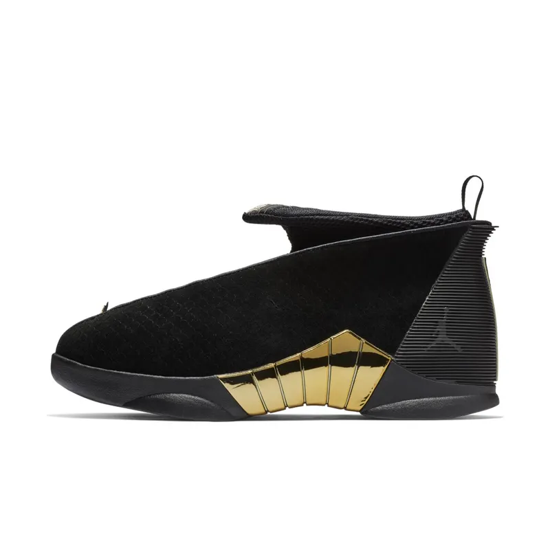 Jordan 15 Retro Doernbecher (2018) Black/White-Metallic Gold (BV7107-017)