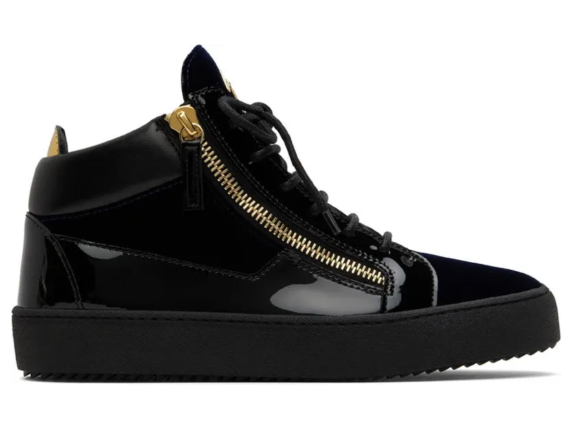 Giuseppe Zanotti Black & Navy Velvet Kriss Sneakers (RU00061-89521)