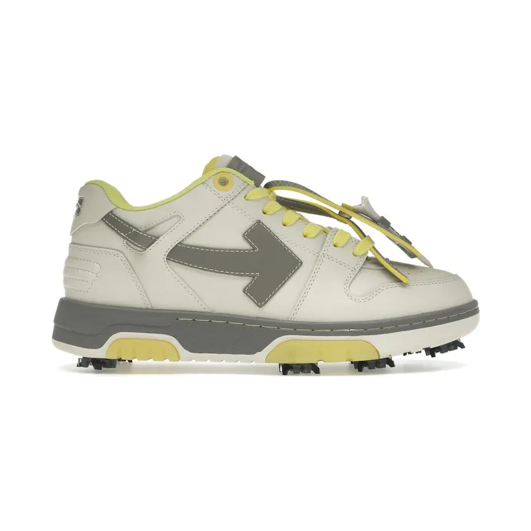 OFF-WHITE Out Of Office OOO Low Tops Golf Paris Hilinski Gray Yellow (OMIA29DT24LEA0010309)