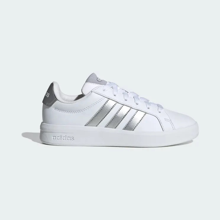 adidas Grand Court 3.0 Shoes Junior “Cloud White / Silver Metallic / Silver Metallic” (JP9363)