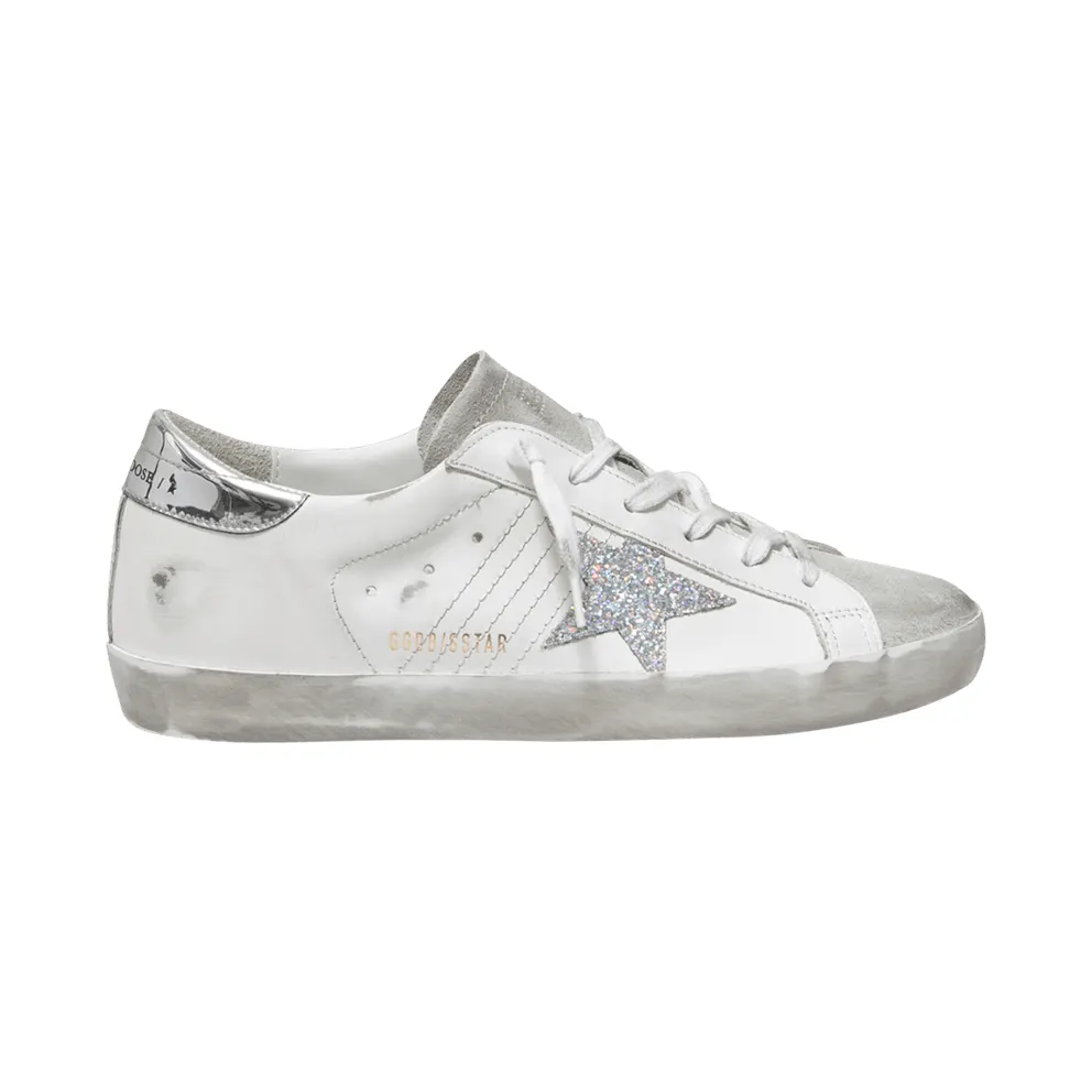 Golden Goose Super-Star White SIlver Metallic Glitter (GWF00101.F005352.10268)
