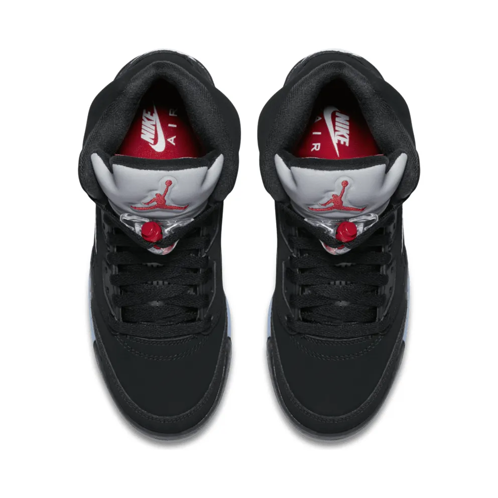 Jordan 5 Retro Black Metallic 2016 (GS) Black/Fire Red-Metallic Silver-White (845036-003)