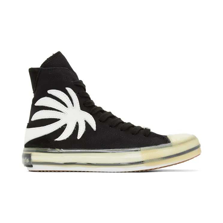Palm Angels Black Vulcanized Palm Sneakers (PMIA048R21LEA0021001)