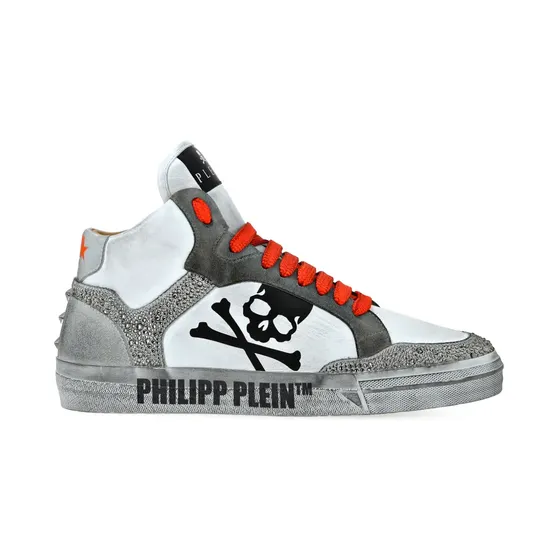 Philipp Plein Strass Retrokickz TM High-Top-Sneakers “White” (AADSUSC0681PLE075N)