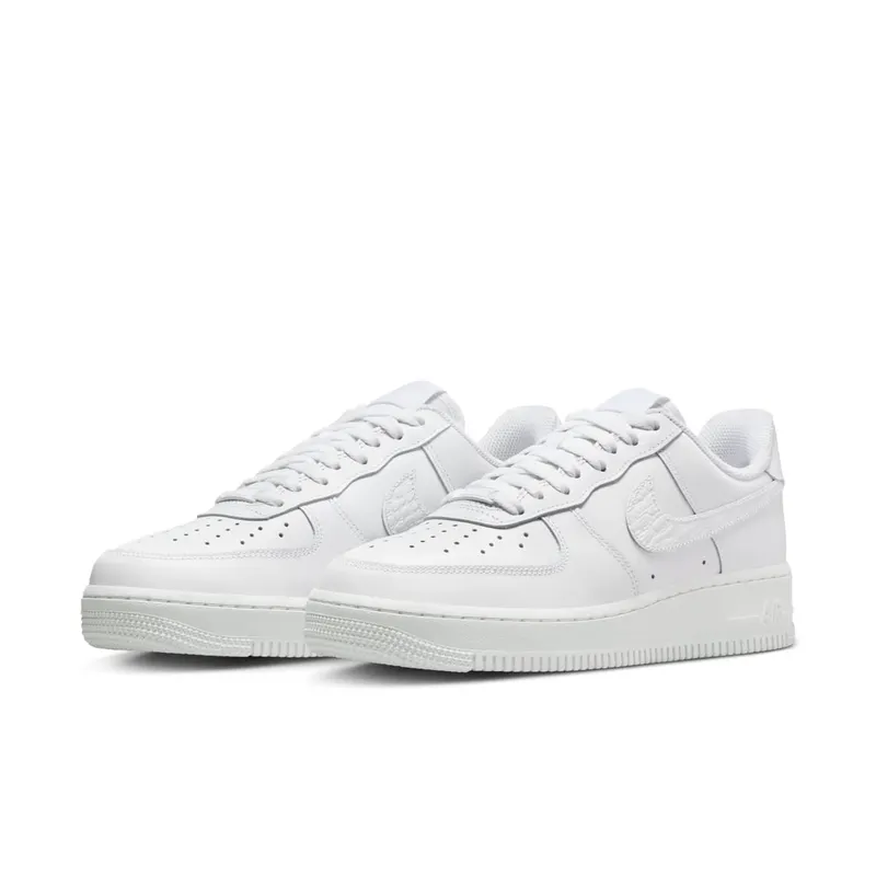Nike Air Force 1 ’07 SE “Pebble Croc – White / Neutral Grey / White” (IO4837-100)