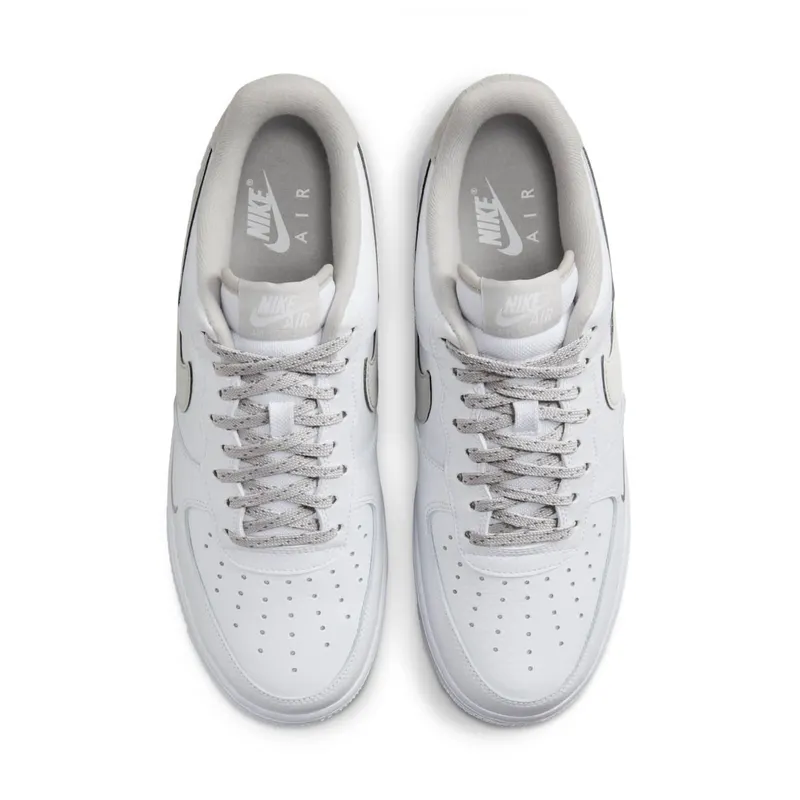 Nike Air Force 1 Low ’07 White Light Iron Ore Reflective Swoosh (FV0388-100)