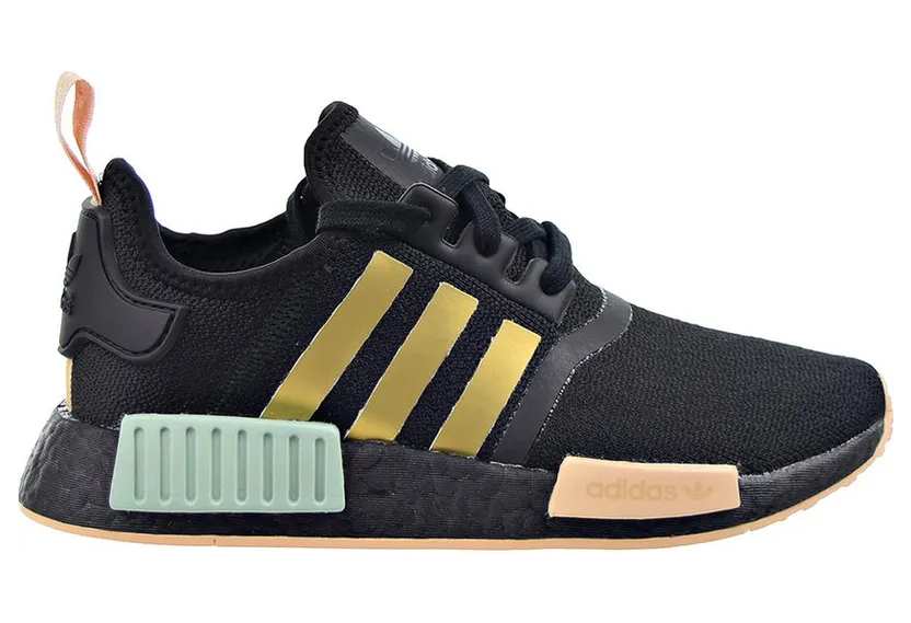 adidas NMD R1 Black Gold Metallic Halo Amber (W) (FY3565)