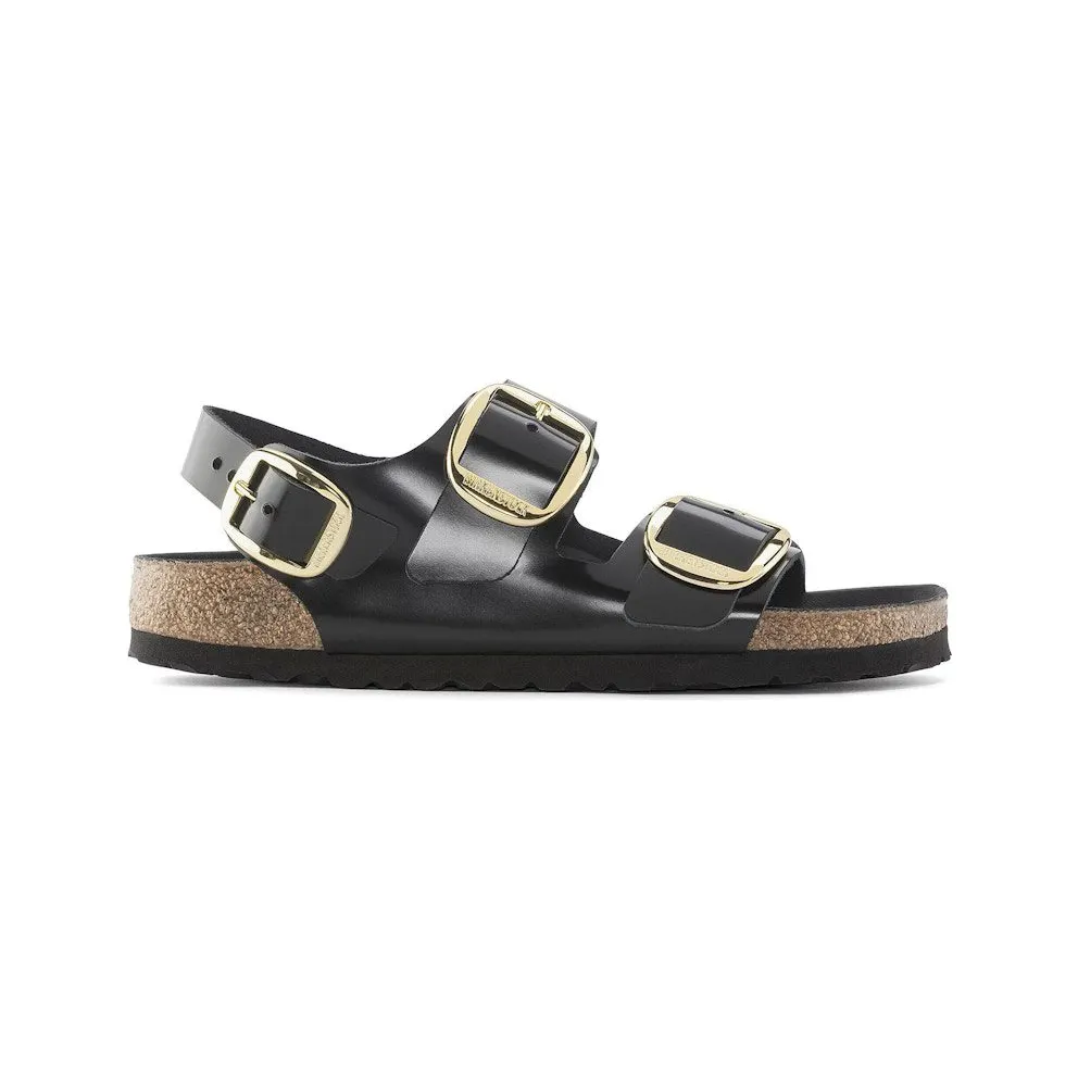 Birkenstock Milano Big Buckle Natural Leather Patent High Shine Black (1024143)
