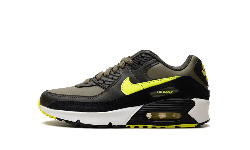 Nike Air Max 90 Leather GS “Medium Olive Volt” (DV3607-200)