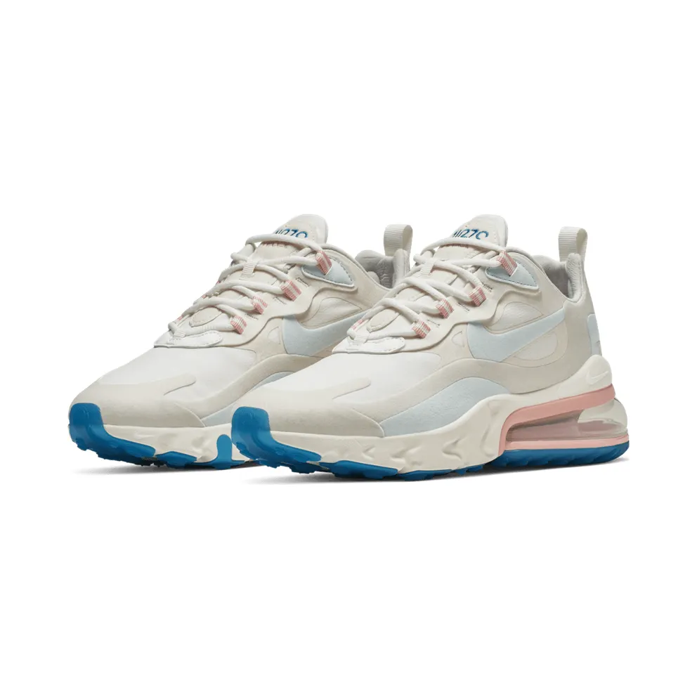 Nike Air Max 270 React American Modern (W) Summit White/Ghost Aqua-Phantom-Coral Stardust-Imperial Blue-Light Bone (AT6174-100)