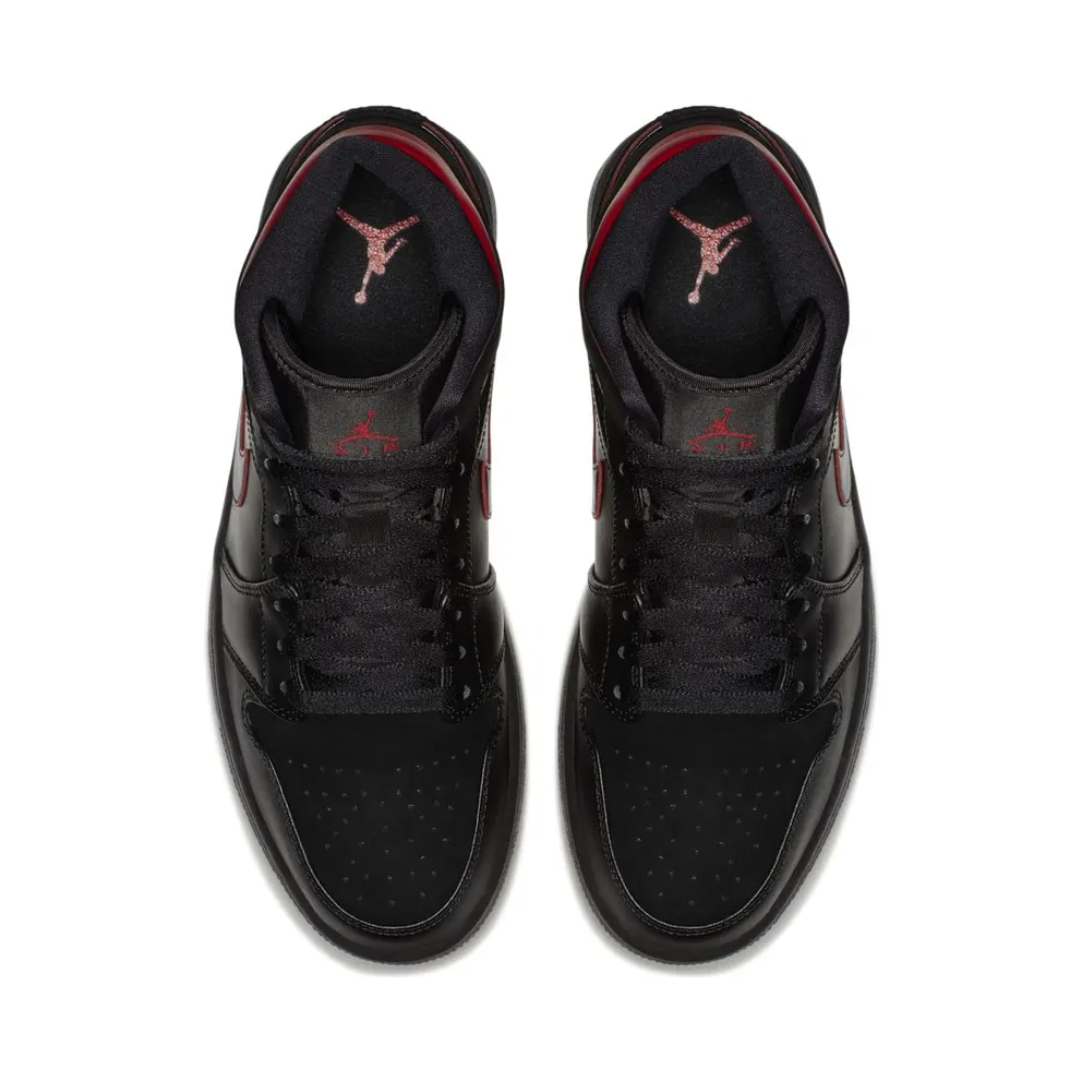 Jordan 1 Mid Last Shot Black/Tour Yellow-Gym Red (554724-076)