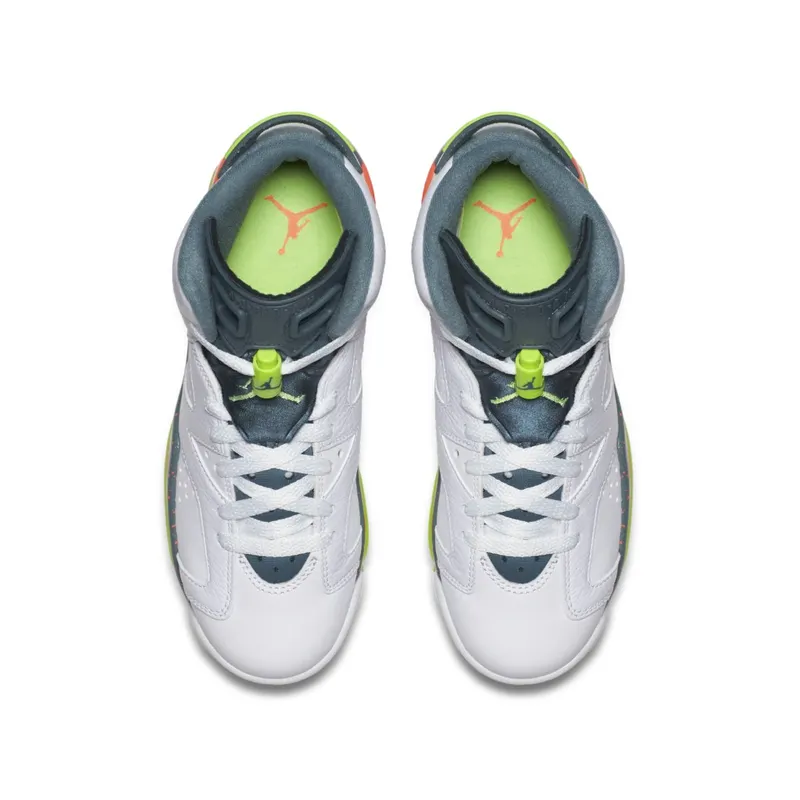 Jordan 6 Retro Bright Mango (GS) White/Ghost Green-Hasta-Bright Mango (384665-114)