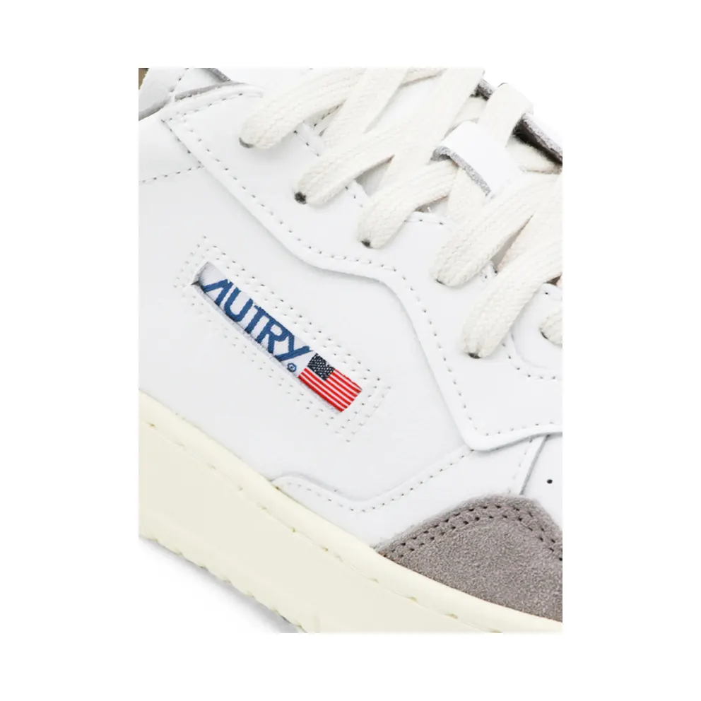 Autry Medalist Suede-panelled Perforated “White/Grey” (AULM FT15)