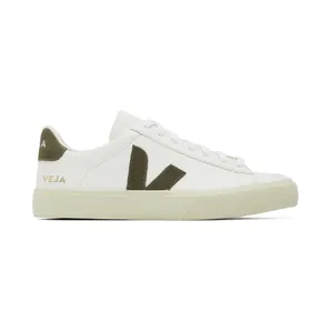 Veja White & Khaki Leather Campo Sneakers (CP0502347)