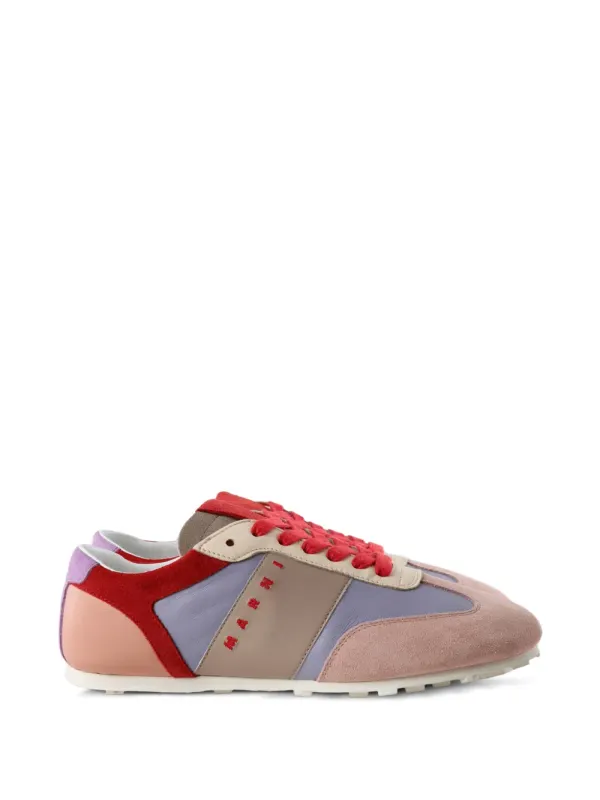 Marni Leren and suède Softy Soccer sneakers – Black (SNZW020400P9097)