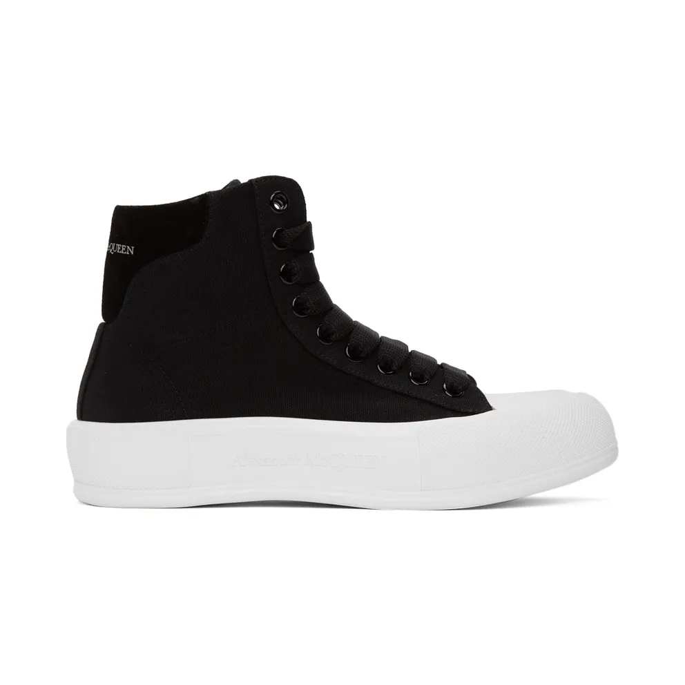 Alexander McQueen Black Deck Plimsoll High Top (667816W4MV7)