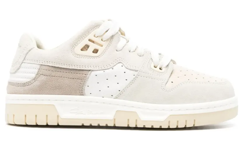 Acne Studios Wildleder-Sneakers mit Knitteroptik – Weiß (AD0701)