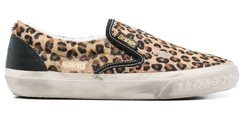 Golden Goose VCE Penstar Sneakers aus Ponyleder mit Leopardenprint und schwarzer Ferse – Nude (GWF00306F006948)