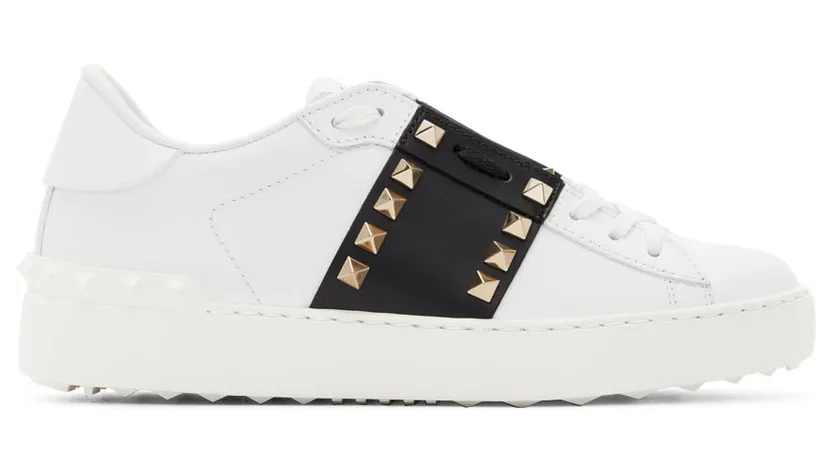 Valentino Garavani White & Pink Rockstud Untitled Sneakers (WW0S0A01ZTN)