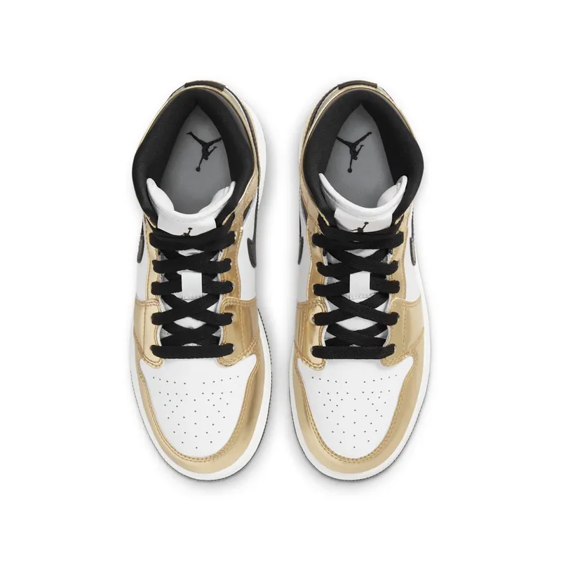 Jordan 1 Mid Metallic Gold Black White (GS) Metallic Gold/Black-White-Black (DC1420-700)
