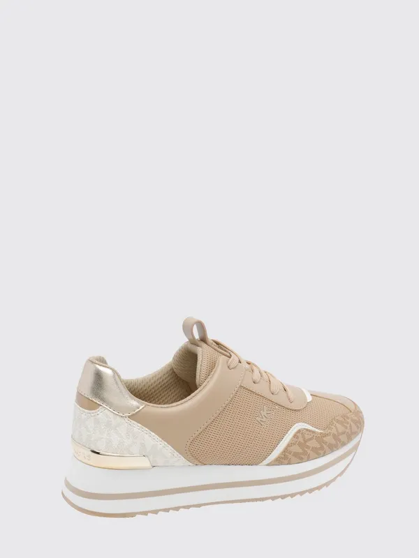 Michael Kors Raina Platform in Monogram Canvas and Mesh with Platform Sole Beige (43T6RNFS1D156)