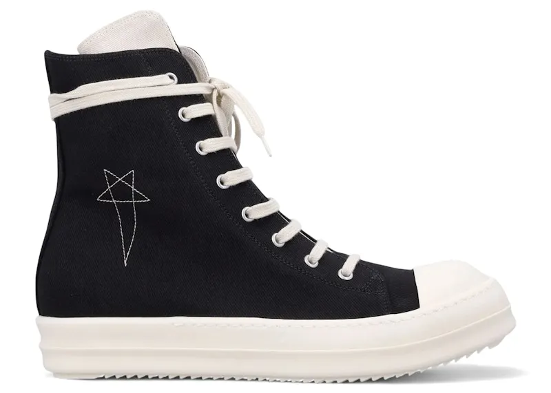Rick Owens DRKSHDW Canvas High-Top Black Milk Penta (DU01F4800-DOEM8-9811)