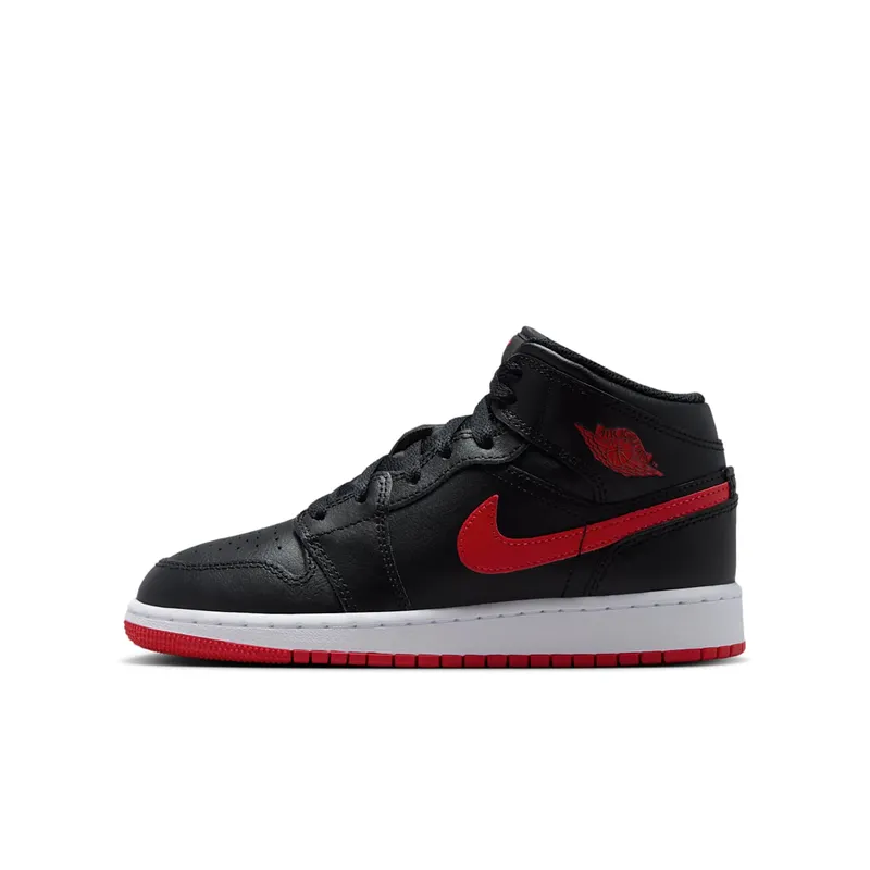 Air Jordan 1 Mid GS “Black / White / University Red” (DQ8423-005)