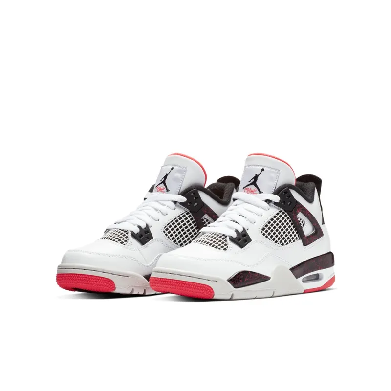 Jordan 4 Retro Flight Nostalgia (GS) White/Black-Bright Crimson-Pale Citron (408452-116)